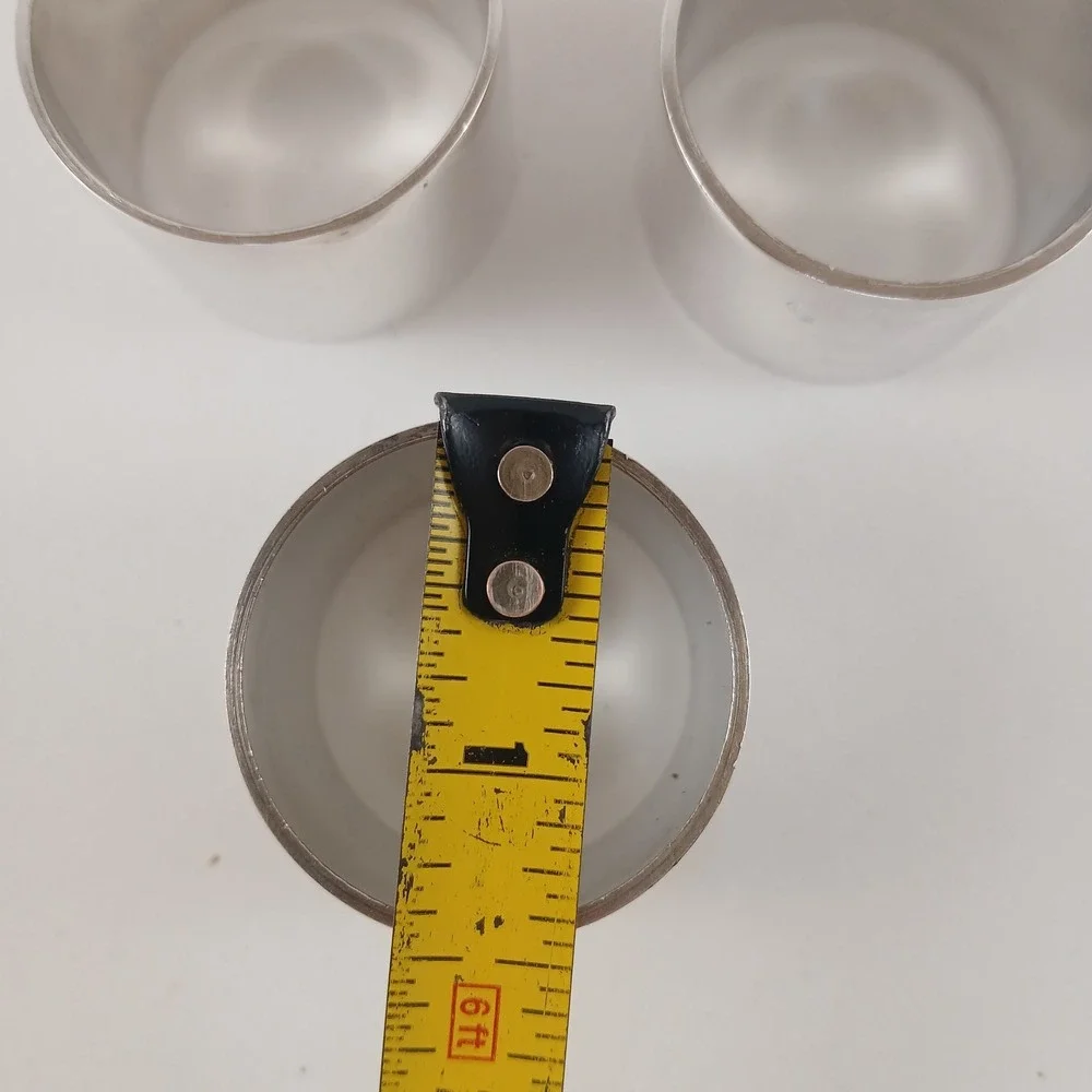 Set of 6 Napkins Rings Holders Silver Plated Unmarked Plain Band Simple - Picture 3 of 4